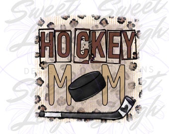 Hockey Mom PNG, Hockey png, Hockey Designs png, Leopard Print png, Hockey Sublimation png, Instant Download, Digital Download