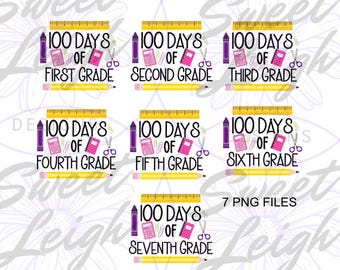 100 Days Grade PNG, 100th Day png, School PNG, 100 Days of School png, Sublimation png, Sublimation Designs, School Designs