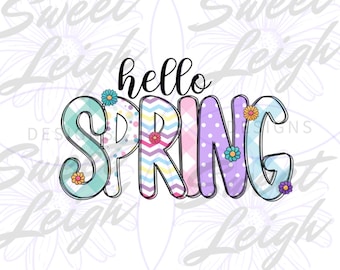Hola Primavera PNG, Camisa de primavera png, Sublimación de primavera PNG, Diseño de sublimación, Archivo png para sublimación, png colorido, Camisa de mujer png