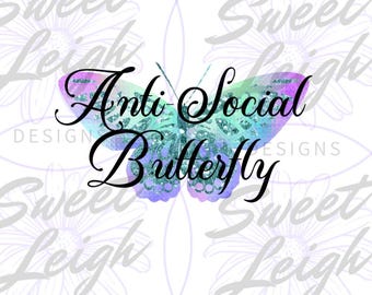 Papillon anti social png, PNG introverti, PNG pour sublimation, modèles de sublimation, modèles de chemises mignonnes, téléchargements de modèles de sublimation