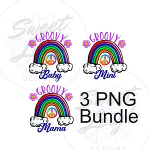ママとミニレインボーpng、グルーヴィーベイビーpng、グルーヴィーママpng、ヒッピーpng、グルーヴィーpngキッズ昇華デザイン、昇華PNG、インスタント