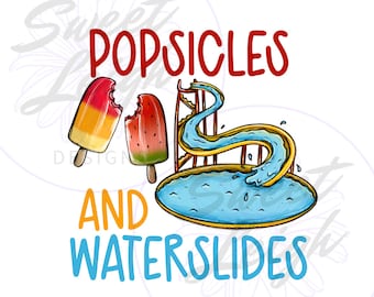 Popsicles png, Kids Summer png, Waterslides png, Colorful Summer png, Summer Sublimation Design, png Download, Sublimation png, Instant