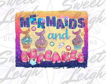 Mermaid png, Kids Summer png, Cupcakes png, Mermaid Tale png, Colorful Summer png, Summer Sublimation Design, png Download, Sublimation png