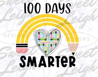 100 días más inteligentes PNG, 100 días PNG, Escuela PNG, 100 días de escuela PNG, Sublimación PNG, Diseños de sublimación, Diseños escolares