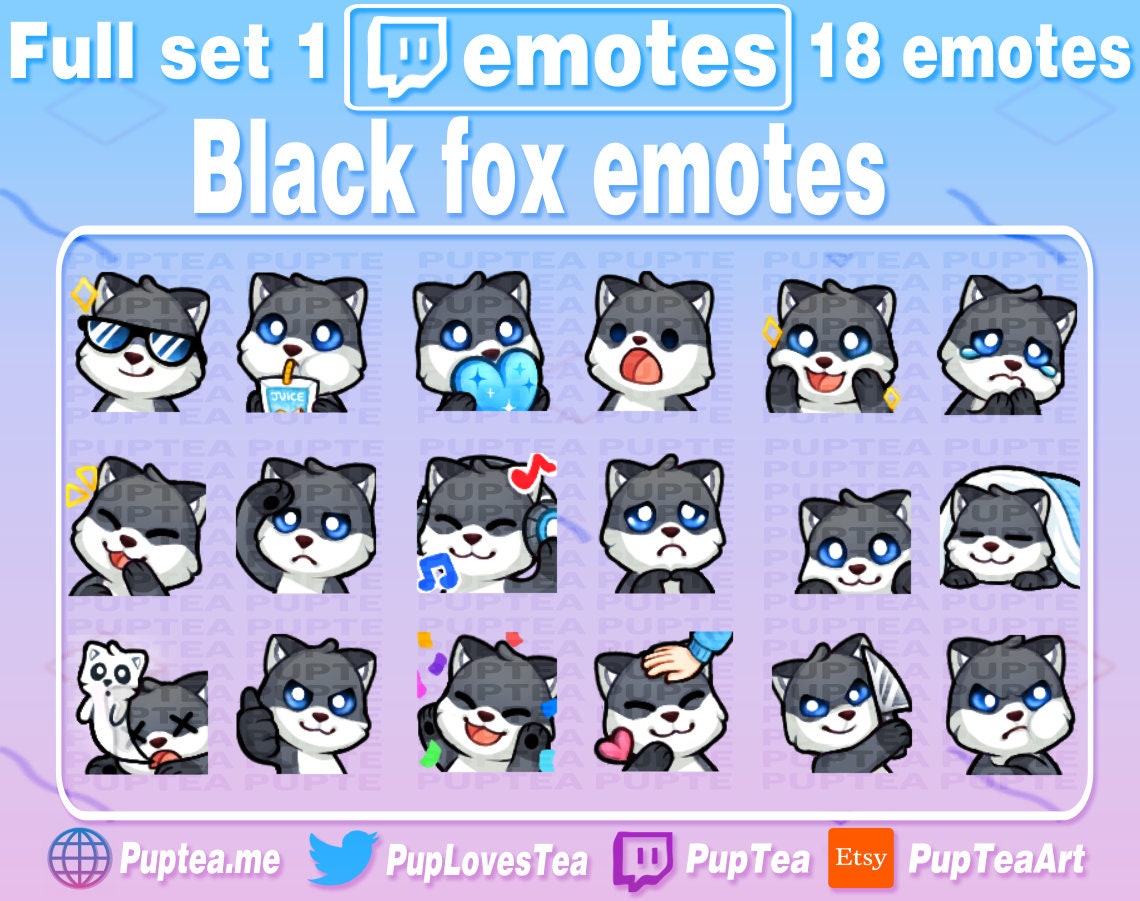 KAWAII FOX Big Pack Twitch and Discord Streamer Emotes -  Portugal