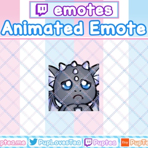 ANIMATED Cute Black Dragon Shy Emote - Twitch and Discord Emote
