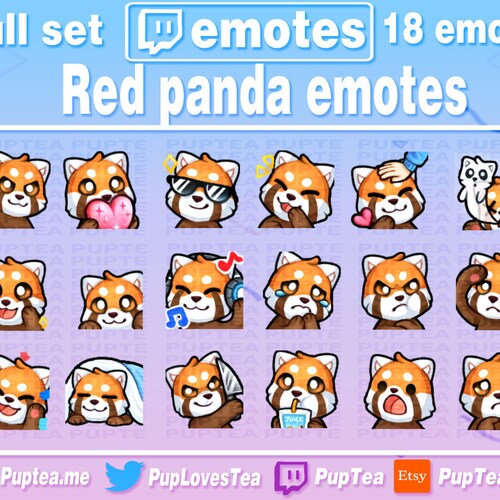 Red Panda Twitch/discord Emotes Combo Pack set of 14 - Etsy