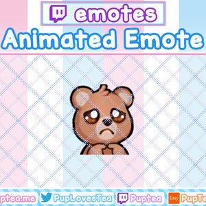ANIMATED Cute Brown Bear Shy Emote - Twitch and Discord Emote
