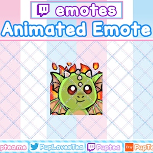 ANIMATED Cute Green Dragon Fine / ThisIsFine Emote - Twitch and Discord Emote