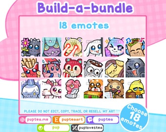 18x Build a bundle | Choose your own emotes from my shop | Emotes for Twitch Youtube and Discord