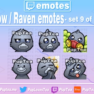 6x Crow / Raven Emotes Pack for Twitch Youtube and Discord | Set 9
