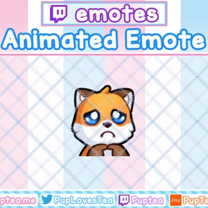 ANIMATED Cute Fox Shy Emote - Twitch and Discord Emote