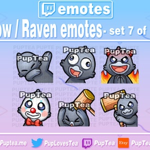 6x Crow / Raven Emotes Pack for Twitch Youtube and Discord | Set 7