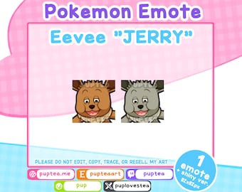 Pokemon Twitch and Discord emote | Eevee JERRY Emote