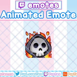 ANIMATED Cute Skeleton Grim Reaper Fine / ThisIsFine Emote - Twitch and Discord Emote