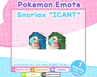 Pokemon Twitch and Discord emote | Snorlax ICANT Emote