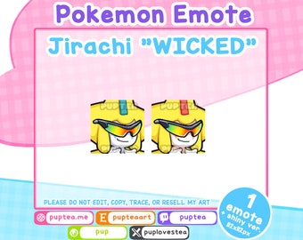 Pokemon Twitch and Discord emote | Jirachi WICKED Emote
