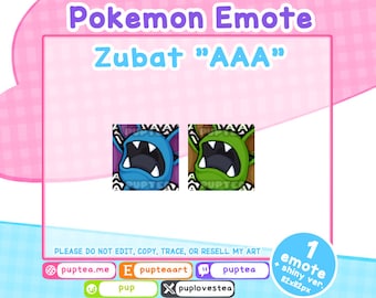 Pokemon Twitch and Discord emote | Zubat AAA / Scream Emote