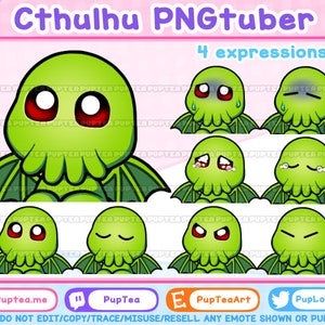 Cute Cthulhu PNGtuber / Premade PNGtuber / Veadotube Mini / Voice Reactive Stream Mascot / Vtuber Twitch Discord / Vtuber Assets