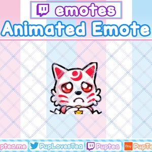 ANIMATED Cute Kitsune Shy Emote - Twitch and Discord Emote