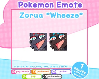 Pokemon Twitch and Discord emote | Zorua WHEEZE Emote