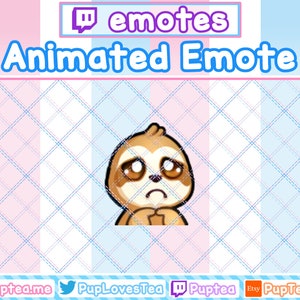 ANIMATED Cute Sloth Shy Emote - Twitch and Discord Emote