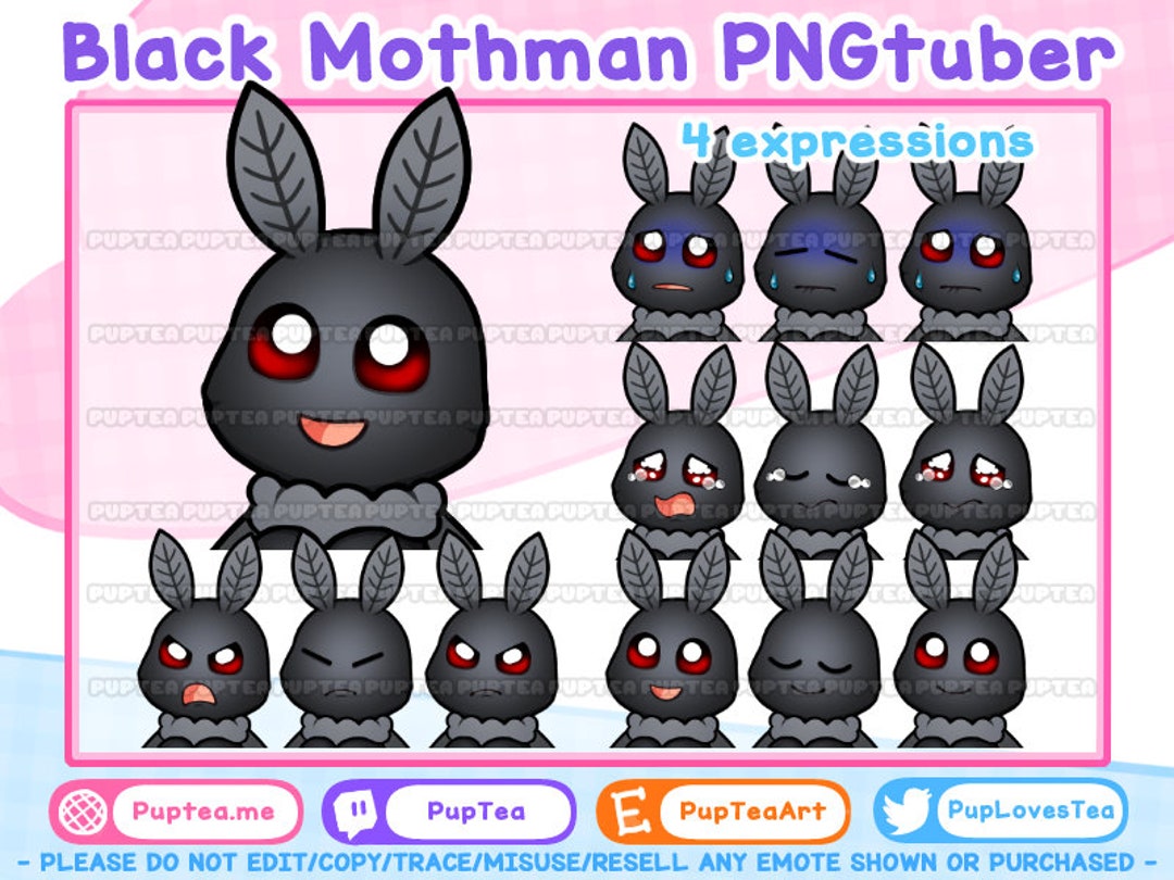 Mothman Cursor Cute Black Mothman Pngtuber / Premade Pngtuber / Veadotube Mini / Voice ...