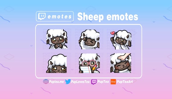 6x Cute Brown Sheep Emotes Pack for Twitch Youtube and Discord - Etsy