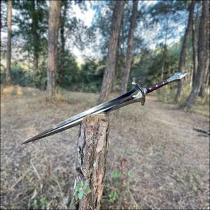 Top Selling Custom Handmade Carbon Steel Viking Sword 34-Inch Hunting & Survival Blade Full Tang Clip Point Sheath Included - Sale