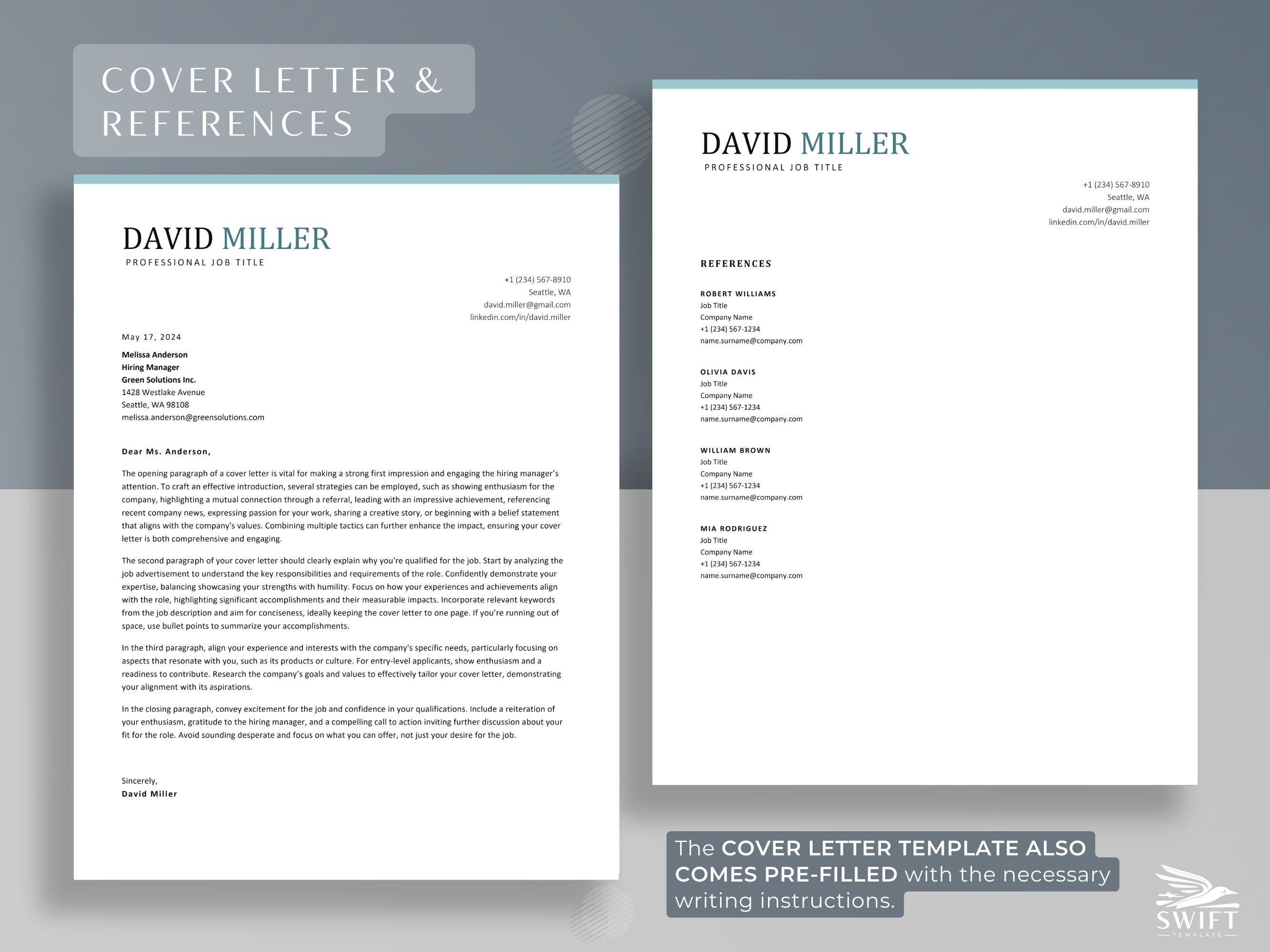 Minimalist ATS Resume Template - Il Fullxfull.5832184859 142a 