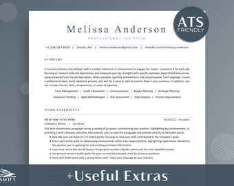 ATS Resume Template for Word & Google Docs (Digital Download)