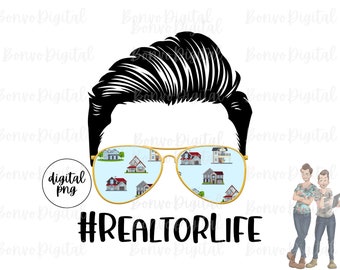 Realtor Life Guy Digital Design, Real Estate Life Download, Real Estate Boy Design, Sunglasses, PNG