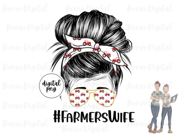 Farmers Wife Digital Design Farming Life Download Red Farm - Etsy