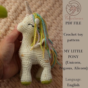 LOW SEW Crochet Pattern My Little Pony, Alicorn, Pegasus. Amigurumi Princess Luna / Celestia. Plush Crochet Unicorn. Toys for Little Girls
