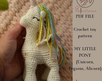 Crochet Pony, Unicorn, Pegasus Pattern: Princess Luna, Celestia (PDF Pattern)