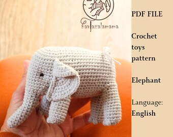 Crochet Elephant Pattern: Low Sew Amigurumi Toy (PDF Pattern)