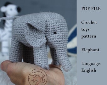 CROCHET PATTERN | Crochet Elephant | Crochet Safari Toy Series | Amigurumi Toy for Crib Mobile | Crochet Baby Mobile