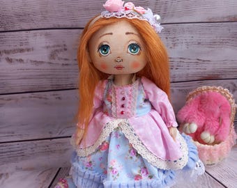 Soft Fabric Doll – Handmade Rag Doll with Removable Clothes – Unique Collectible Gift