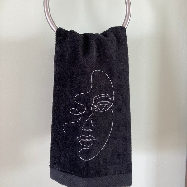 Abstract Face Makeup Towel, Plus Black Fingertip Towel, Fluffy makeup Gift Towel, Personalized Towel