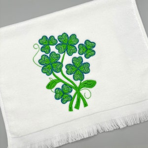 St. Patrick's Day, Fingertip Towel, Clover Bouquet, Personalized Towel