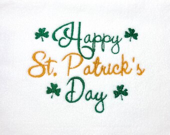 Happy St. Patrick's Day, Plush St. Patty's Day, Plush Fingertip Towel, Personalized Towel