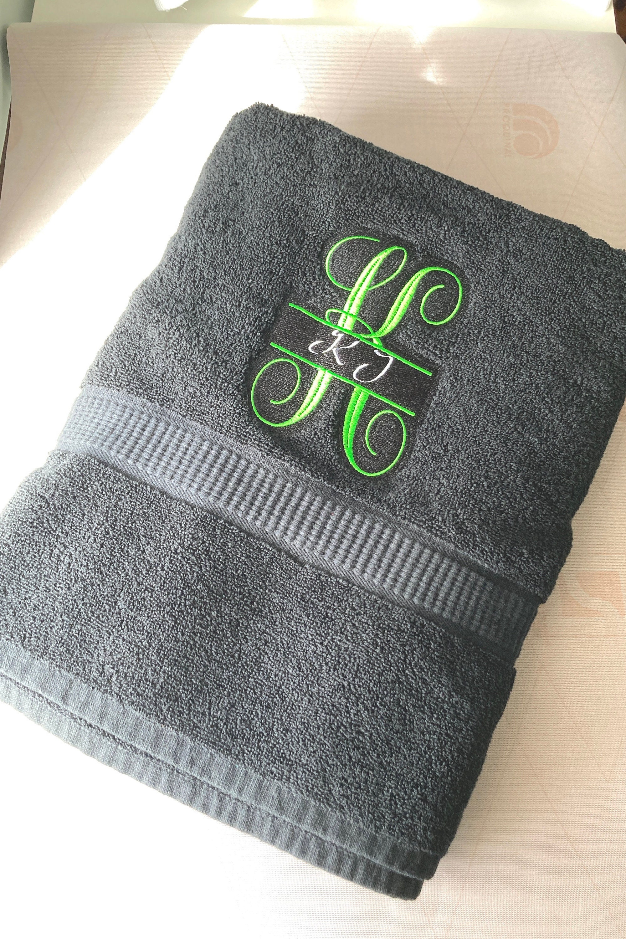 Monogram Bath Sheet, Personalized Bath Sheet, Embroidered Bath Sheet ...