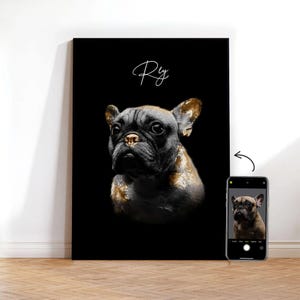 Ritratto animale in stile oro | Arte personalizzata di cane, gatto o cavallo | Regalo, decorazione o ricordo speciale
