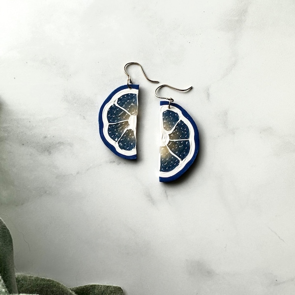 Blime (Blue Lime) Slices on Gold Filled Ear Hook