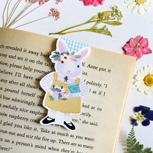 Spring Bunny Magnetic Bookmark - Easter Bookmark - Spring Bookmark