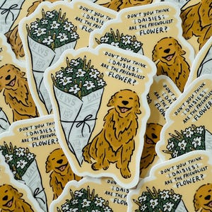 You’ve Got Mail | Golden Retriever Daisies Sticker  - Waterproof Sticker