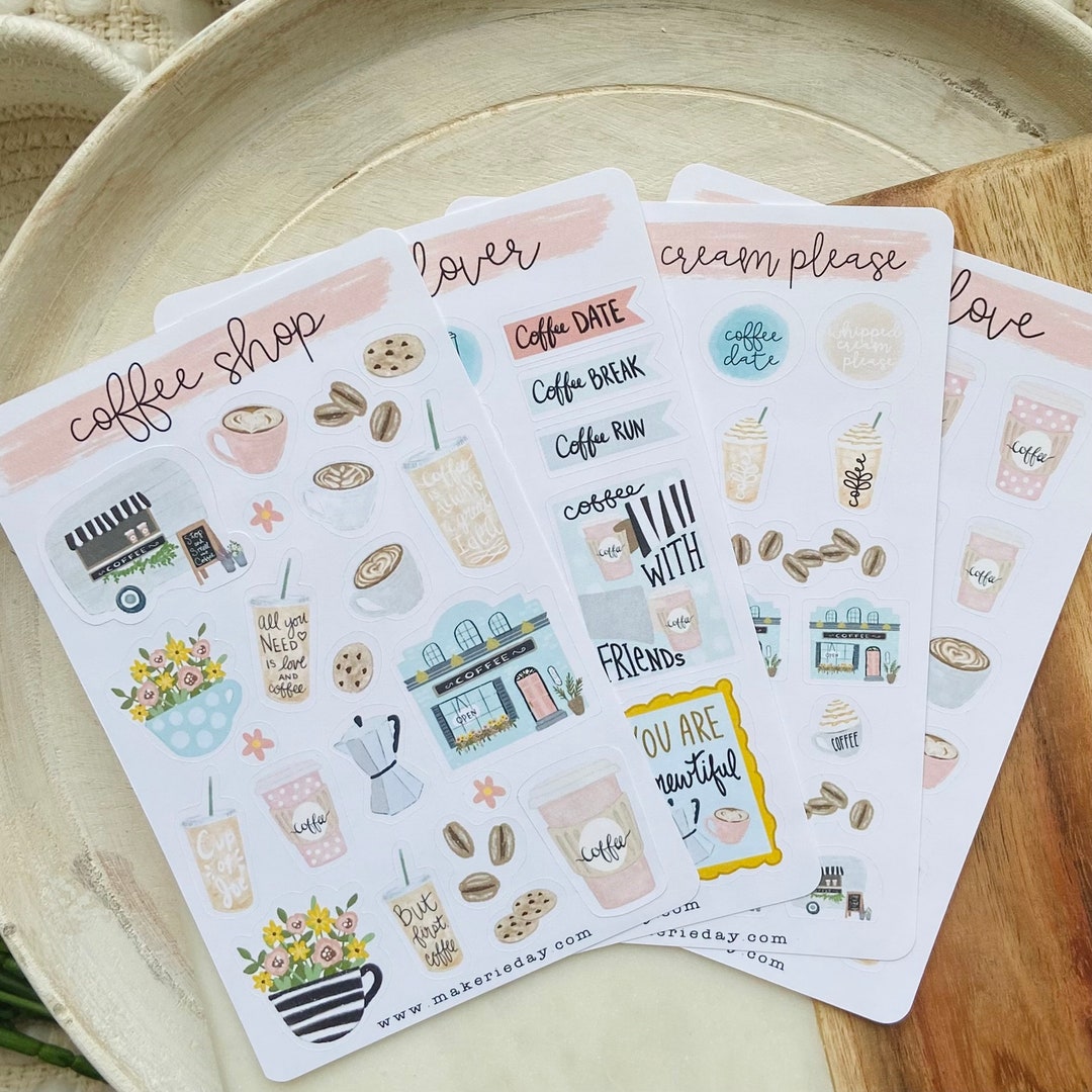 Coffeescript Stickers Coffee Shop Sticker Sheets Coffee Stickers Planner Stickers Bullet ...