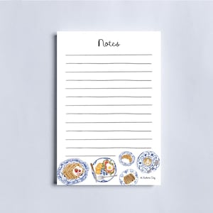 Blue Plates Notepad - Grocery List - Chinoiserie Design