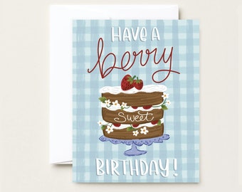 Strawberry Cake  - Birthday Greeting Card