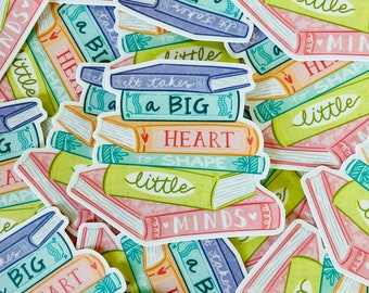 Big Heart Little Minds Teacher Sticker  - Waterproof Sticker